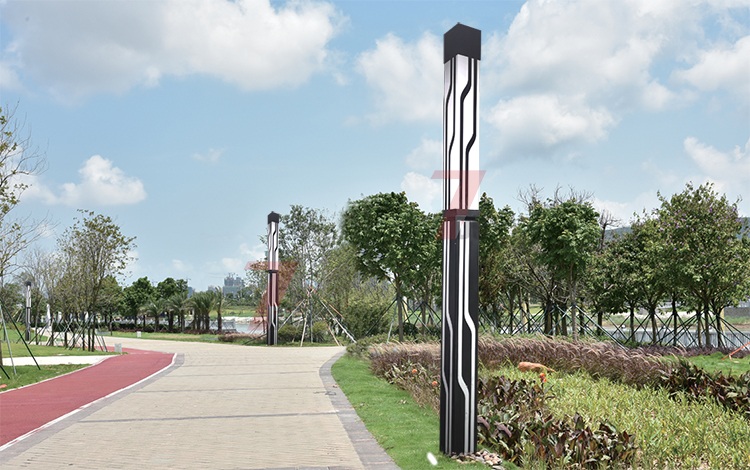 (QDJGDZ-013)3米園林現(xiàn)代簡約LED景觀燈柱公園安裝效果圖